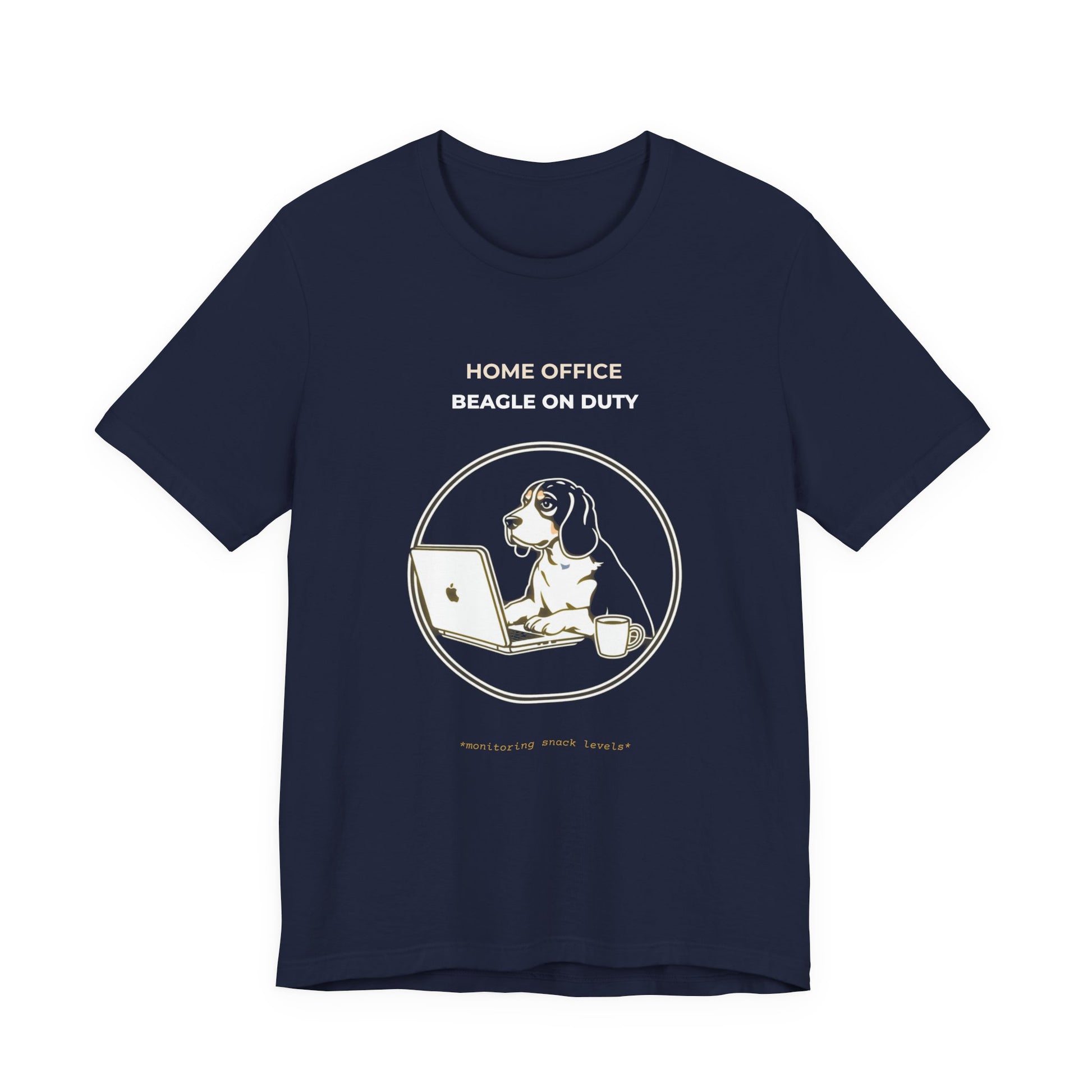 Home Office Beagle On Duty t-shirt — funny work from home dog tee on Bella+Canvas 3001, view 24