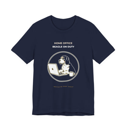 Home Office Beagle On Duty t-shirt — funny work from home dog tee on Bella+Canvas 3001, view 24
