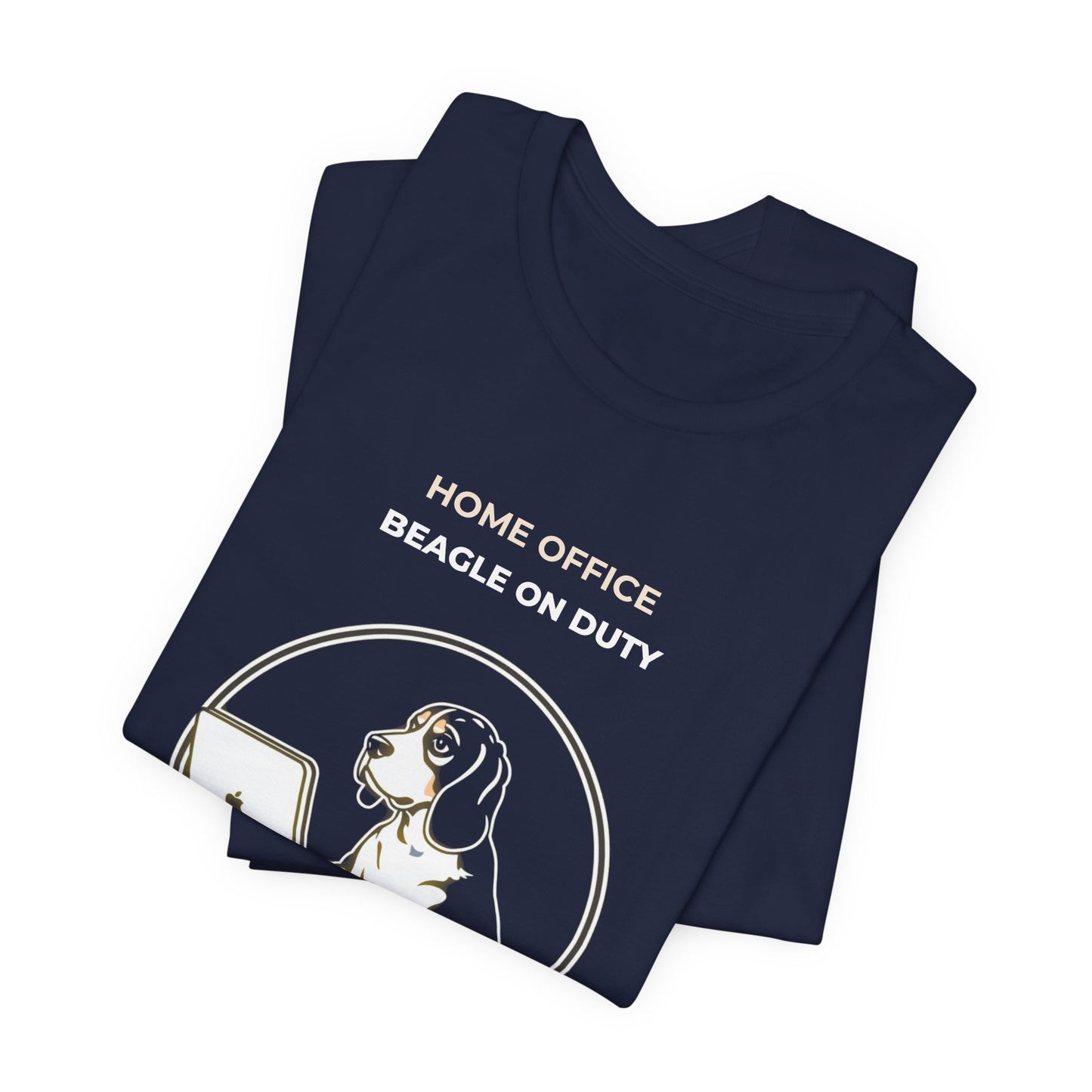 Home Office Beagle On Duty t-shirt — funny work from home dog tee on Bella+Canvas 3001, view 26