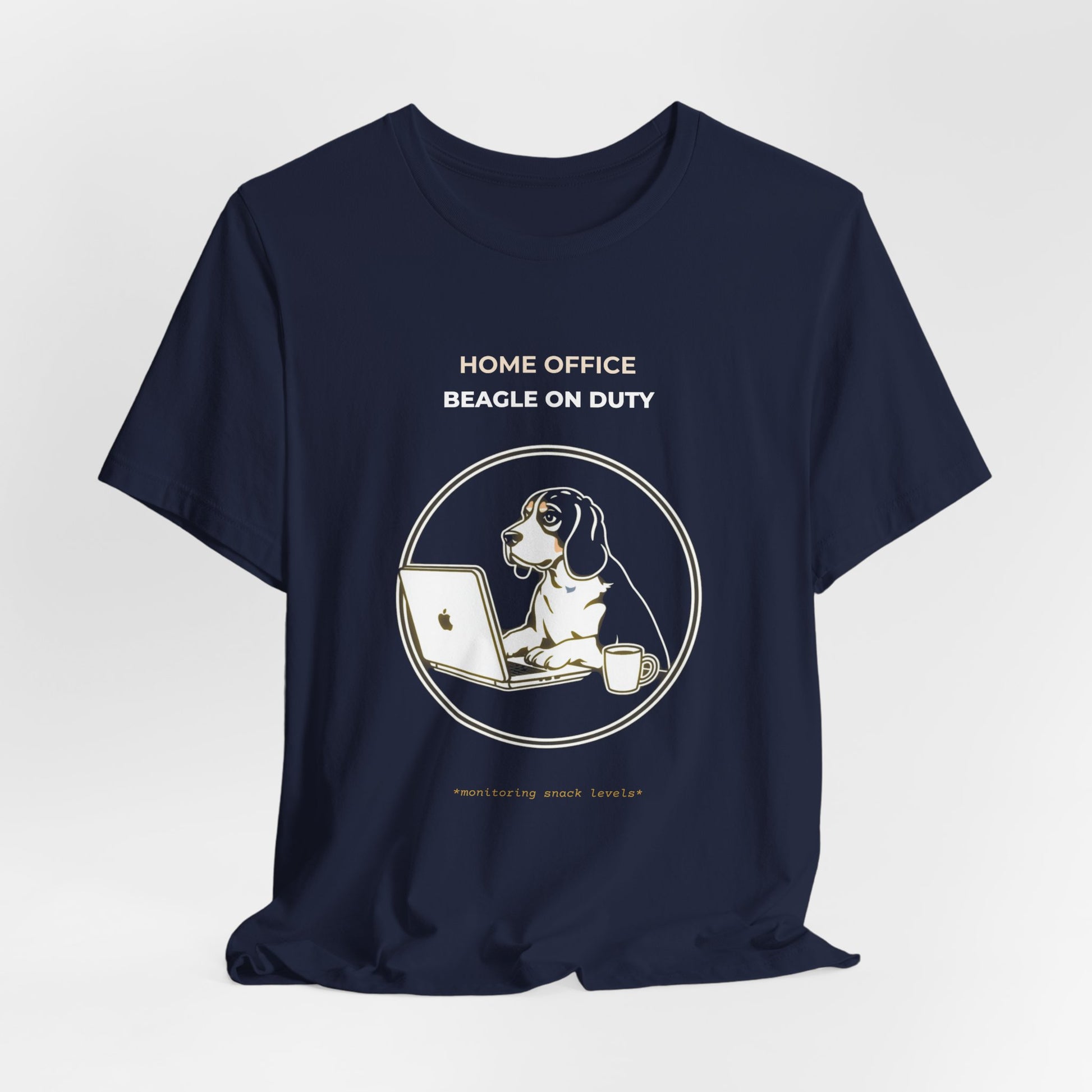 Home Office Beagle On Duty t-shirt — funny work from home dog tee on Bella+Canvas 3001, view 27