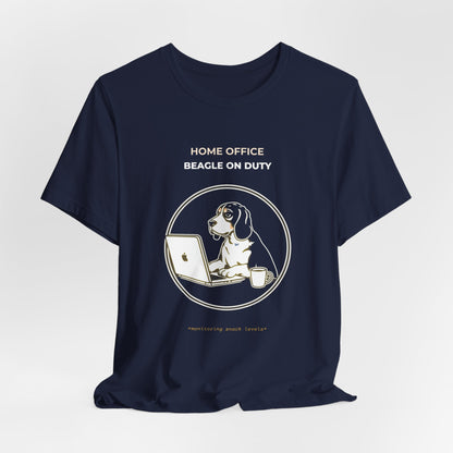 Home Office Beagle On Duty t-shirt — funny work from home dog tee on Bella+Canvas 3001, view 27