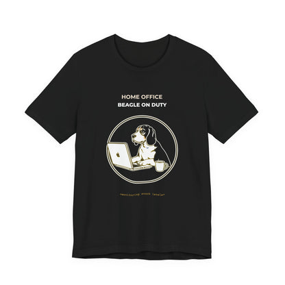Home Office Beagle On Duty t-shirt — funny work from home dog tee on Bella+Canvas 3001, view 6