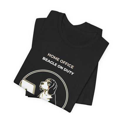 Home Office Beagle On Duty t-shirt — funny work from home dog tee on Bella+Canvas 3001, view 8