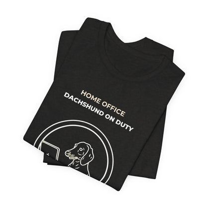 Home Office Dachshund On Duty t-shirt — funny work from home dog tee on Bella+Canvas 3001, view 14
