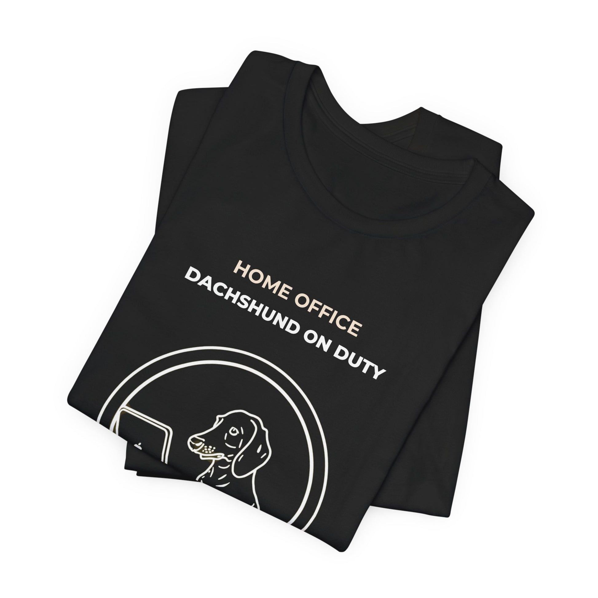 Home Office Dachshund On Duty t-shirt — funny work from home dog tee on Bella+Canvas 3001, view 8