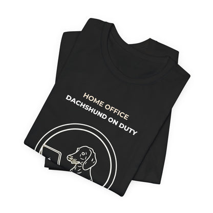 Home Office Dachshund On Duty t-shirt — funny work from home dog tee on Bella+Canvas 3001, view 8