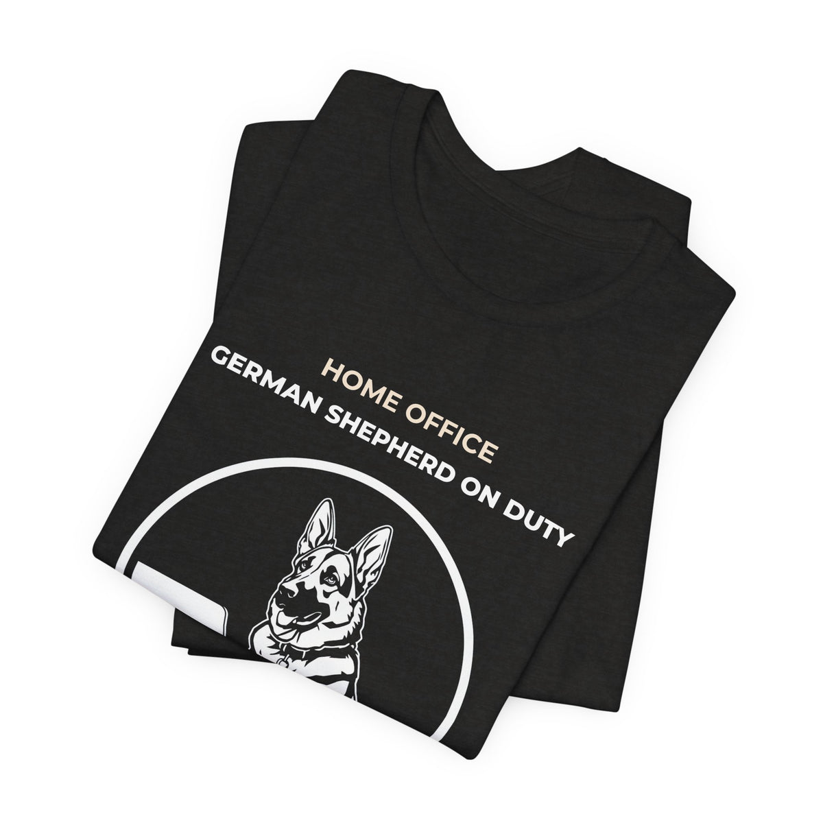 Home Office German Shepherd On Duty t-shirt — funny work from home dog tee on Bella+Canvas 3001, view 14
