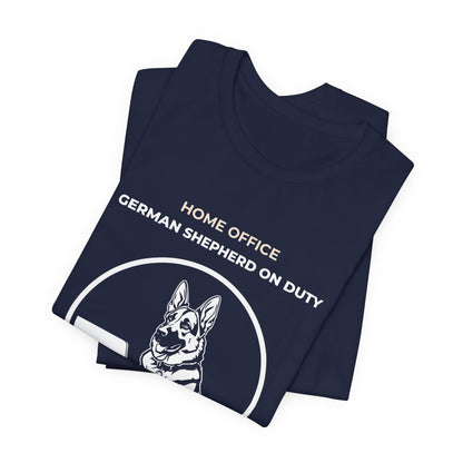 Home Office German Shepherd On Duty t-shirt — funny work from home dog tee on Bella+Canvas 3001, view 26