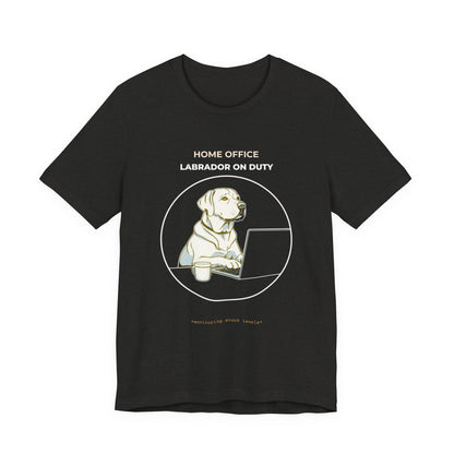 Home Office Labrador On Duty t-shirt — funny work from home dog tee on Bella+Canvas 3001, view 12