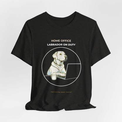 Home Office Labrador On Duty t-shirt — funny work from home dog tee on Bella+Canvas 3001, view 15