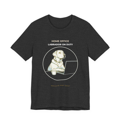 Home Office Labrador On Duty t-shirt — funny work from home dog tee on Bella+Canvas 3001, view 18