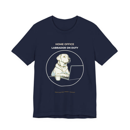 Home Office Labrador On Duty t-shirt — funny work from home dog tee on Bella+Canvas 3001, view 24
