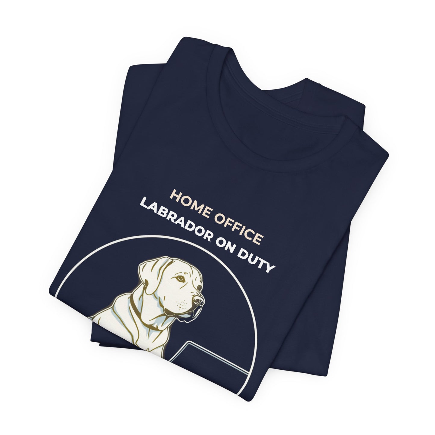 Home Office Labrador On Duty t-shirt — funny work from home dog tee on Bella+Canvas 3001, view 26