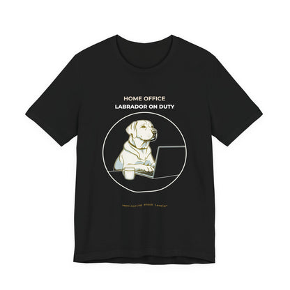 Home Office Labrador On Duty t-shirt — funny work from home dog tee on Bella+Canvas 3001, view 6