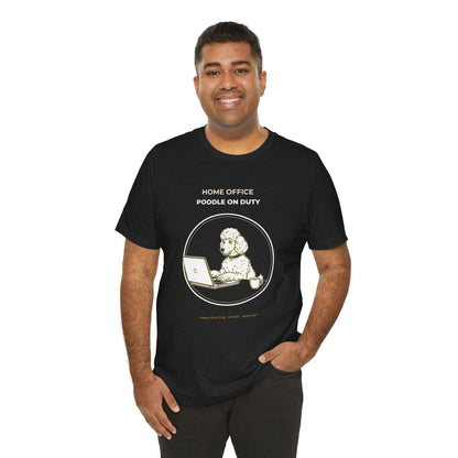 Home Office Poodle On Duty t-shirt — funny work from home dog tee on Bella+Canvas 3001, view 11