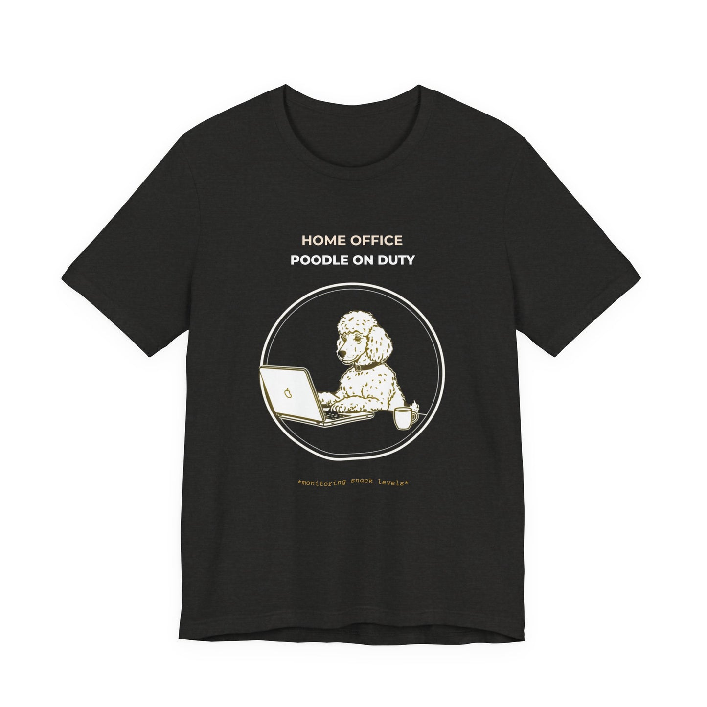 Home Office Poodle On Duty t-shirt — funny work from home dog tee on Bella+Canvas 3001, view 12