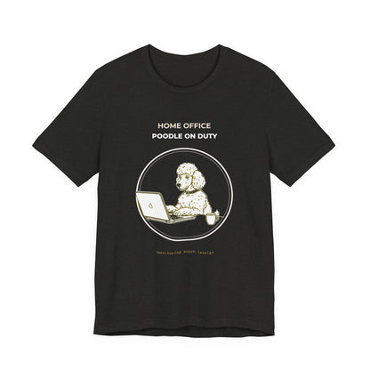 Home Office Poodle On Duty t-shirt — funny work from home dog tee on Bella+Canvas 3001, view 12