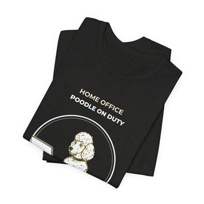 Home Office Poodle On Duty t-shirt — funny work from home dog tee on Bella+Canvas 3001, view 14
