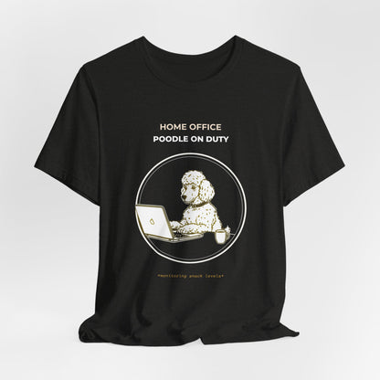 Home Office Poodle On Duty t-shirt — funny work from home dog tee on Bella+Canvas 3001, view 15
