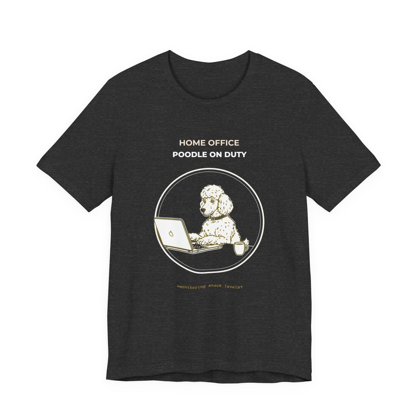 Home Office Poodle On Duty t-shirt — funny work from home dog tee on Bella+Canvas 3001, view 18