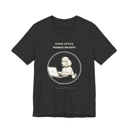 Home Office Poodle On Duty t-shirt — funny work from home dog tee on Bella+Canvas 3001, view 18
