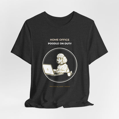 Home Office Poodle On Duty t-shirt — funny work from home dog tee on Bella+Canvas 3001, view 21