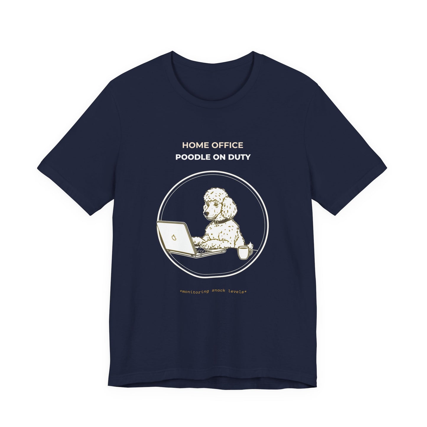 Home Office Poodle On Duty t-shirt — funny work from home dog tee on Bella+Canvas 3001, view 24
