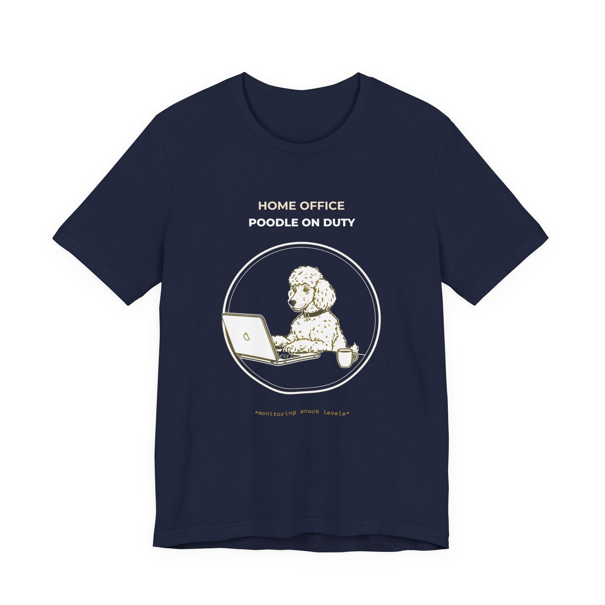 Home Office Poodle On Duty t-shirt — funny work from home dog tee on Bella+Canvas 3001, view 24