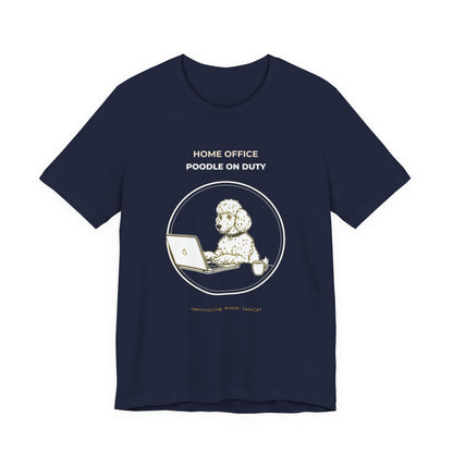 Home Office Poodle On Duty t-shirt — funny work from home dog tee on Bella+Canvas 3001, view 24