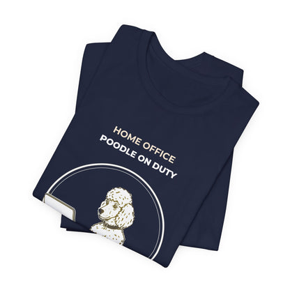 Home Office Poodle On Duty t-shirt — funny work from home dog tee on Bella+Canvas 3001, view 26