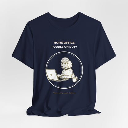 Home Office Poodle On Duty t-shirt — funny work from home dog tee on Bella+Canvas 3001, view 27