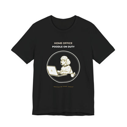Home Office Poodle On Duty t-shirt — funny work from home dog tee on Bella+Canvas 3001, view 6