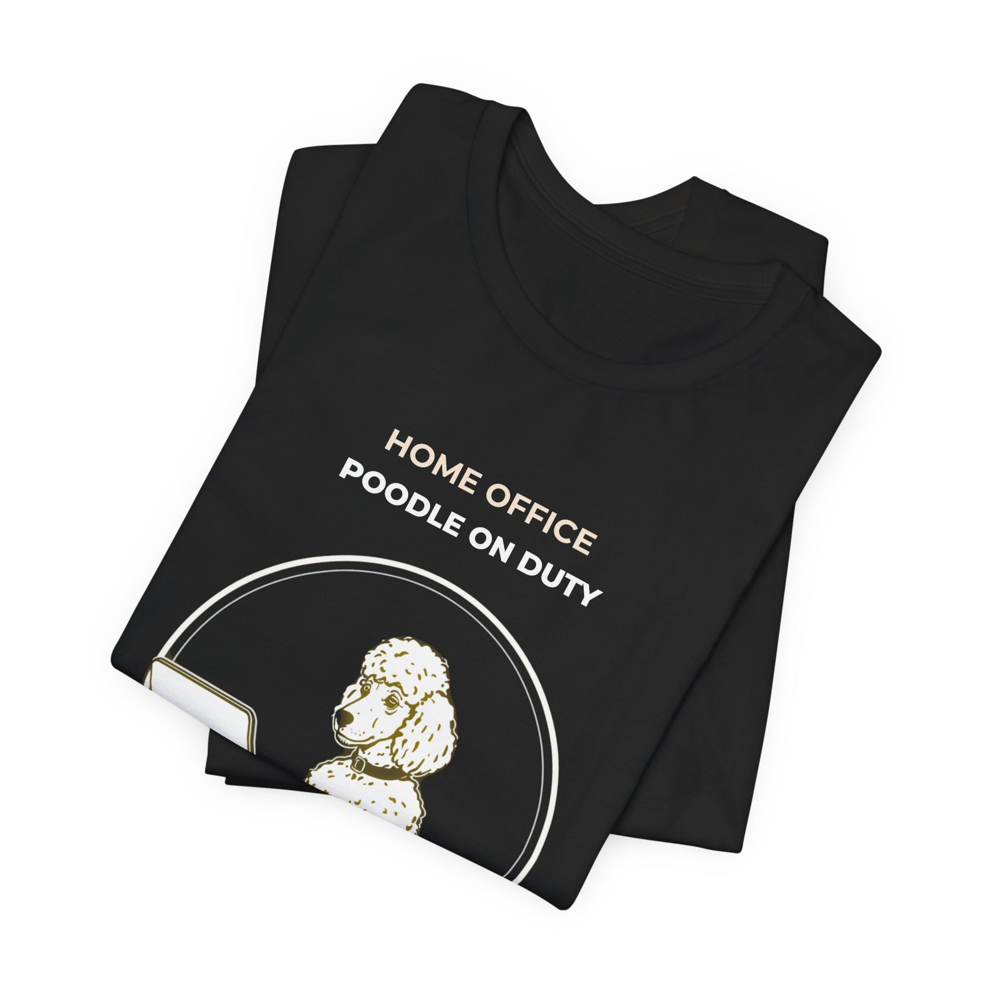 Home Office Poodle On Duty t-shirt — funny work from home dog tee on Bella+Canvas 3001, view 8