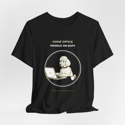 Home Office Poodle On Duty t-shirt — funny work from home dog tee on Bella+Canvas 3001, view 9