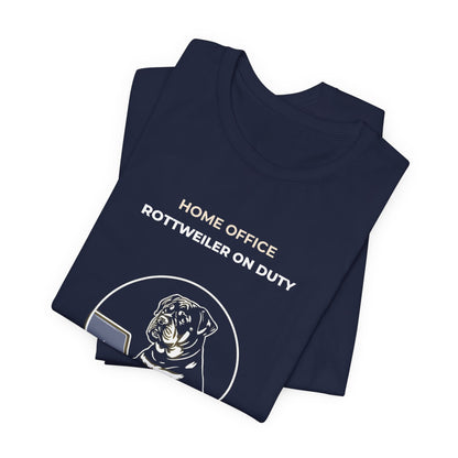 Home Office Rottweiler On Duty t-shirt — funny work from home dog tee on Bella+Canvas 3001, view 26