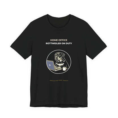 Home Office Rottweiler On Duty t-shirt — funny work from home dog tee on Bella+Canvas 3001, view 6