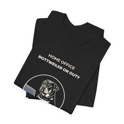 Home Office Rottweiler On Duty t-shirt — funny work from home dog tee on Bella+Canvas 3001, view 8