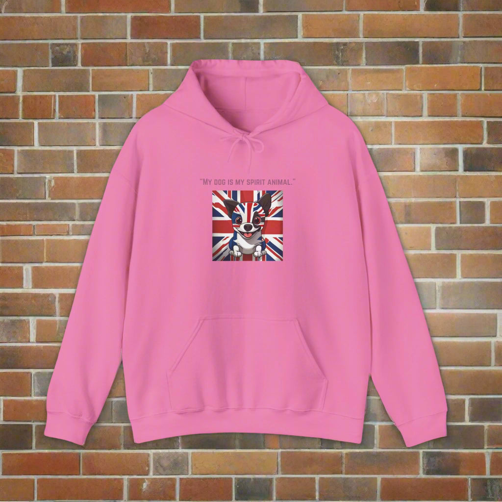 Unisex Blend "My dog is my spirit animal."™ Hooded Sweatshirt - Sniff Waggle And Walk pink