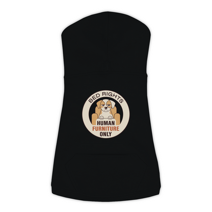 Human Furniture Only funny dog hoodie in black, sizes L to 3XL