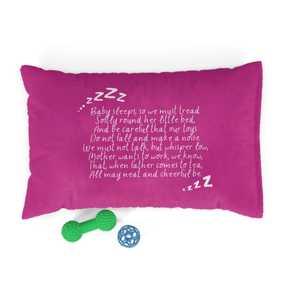 Hush-a-Bye Bedtime Poem Pet Bed — close-up of the printed poem