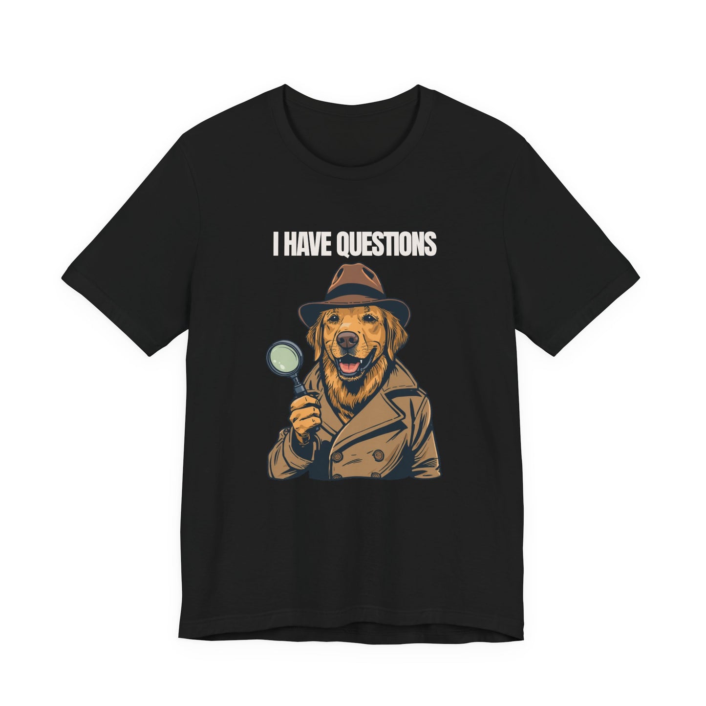 I Have Questions Golden Retriever t-shirt in Navy