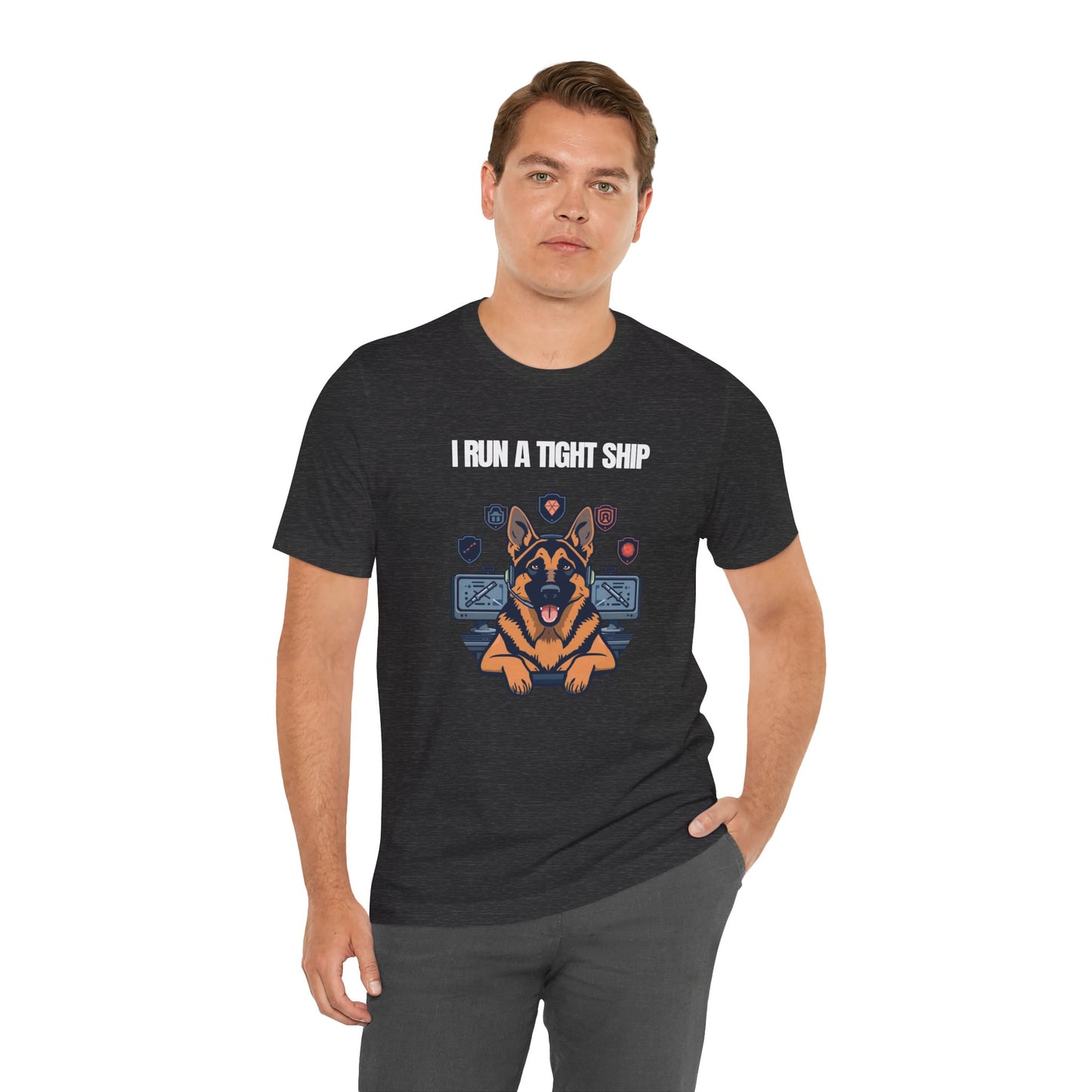 I Run A Tight Ship German Shepherd t-shirt full design view