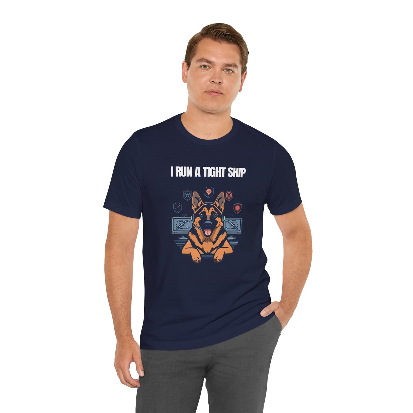Additional lifestyle photo of I Run A Tight Ship German Shepherd t-shirt