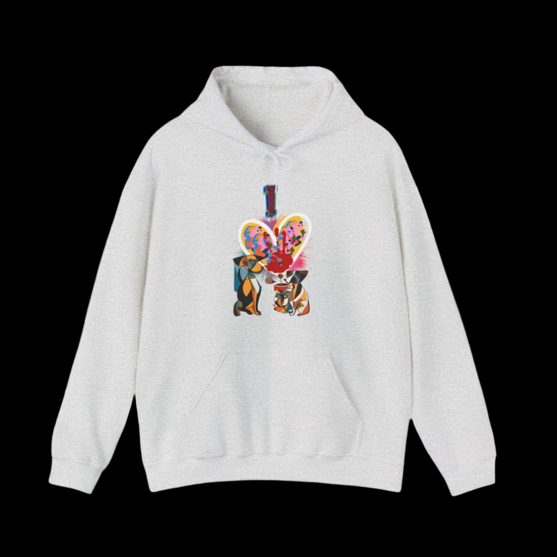 i love dogs hoodie premium gray 