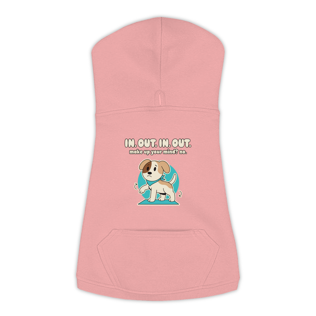 In. Out. In. Out. Dog Hoodie in Mauvelous, sizes L to 3XL
