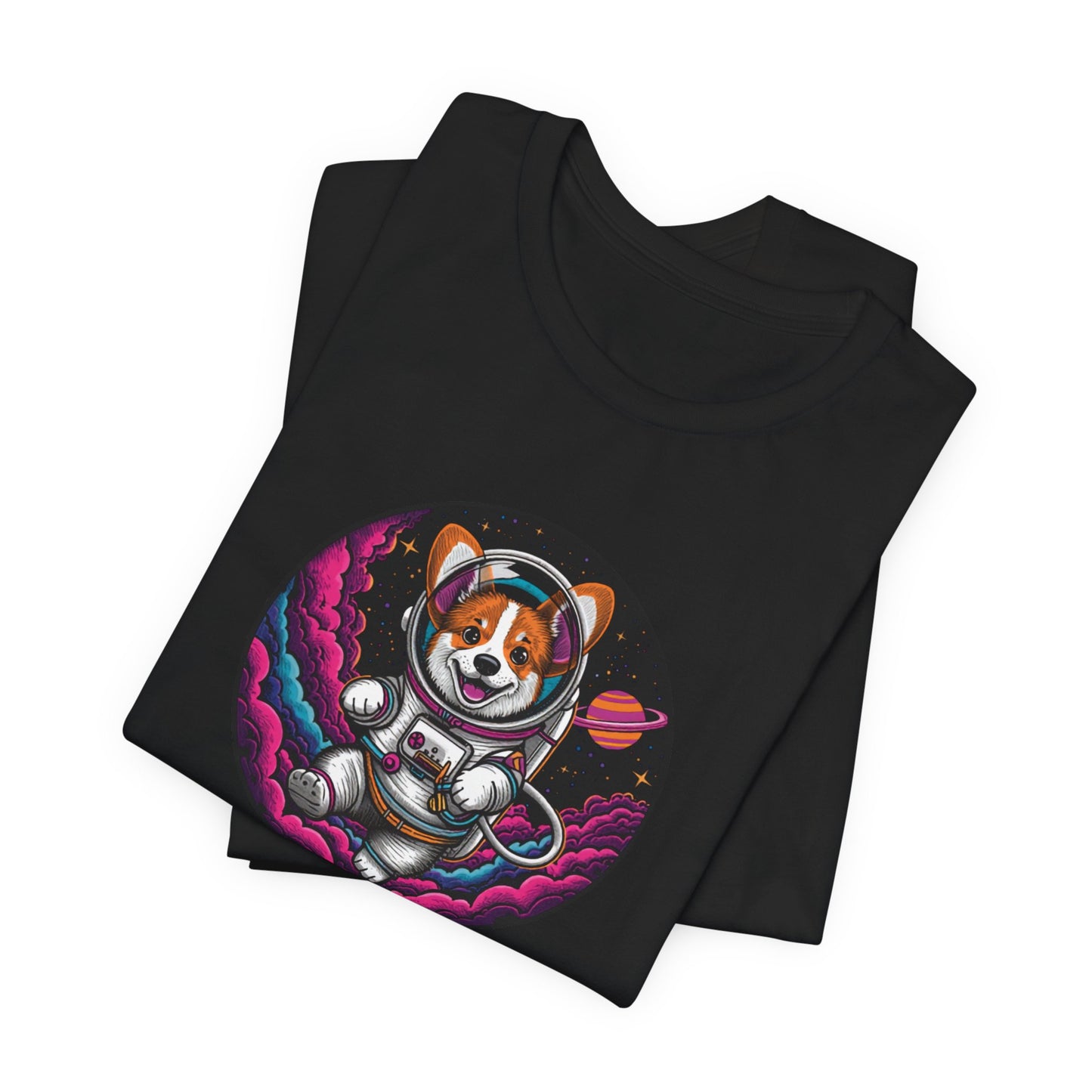Intergalactic K9 Corps corgi astronaut t-shirt view 7