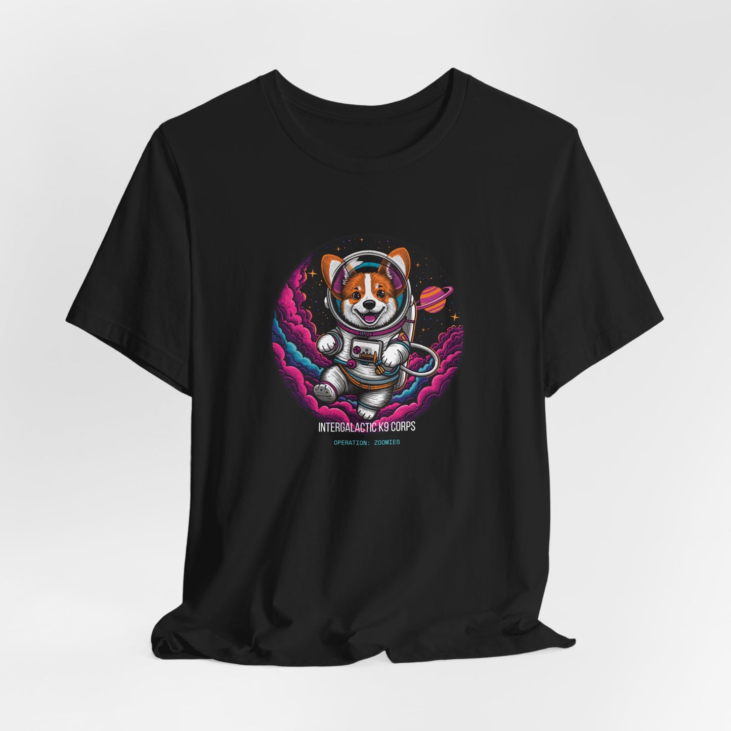 Intergalactic K9 Corps corgi astronaut t-shirt view 8
