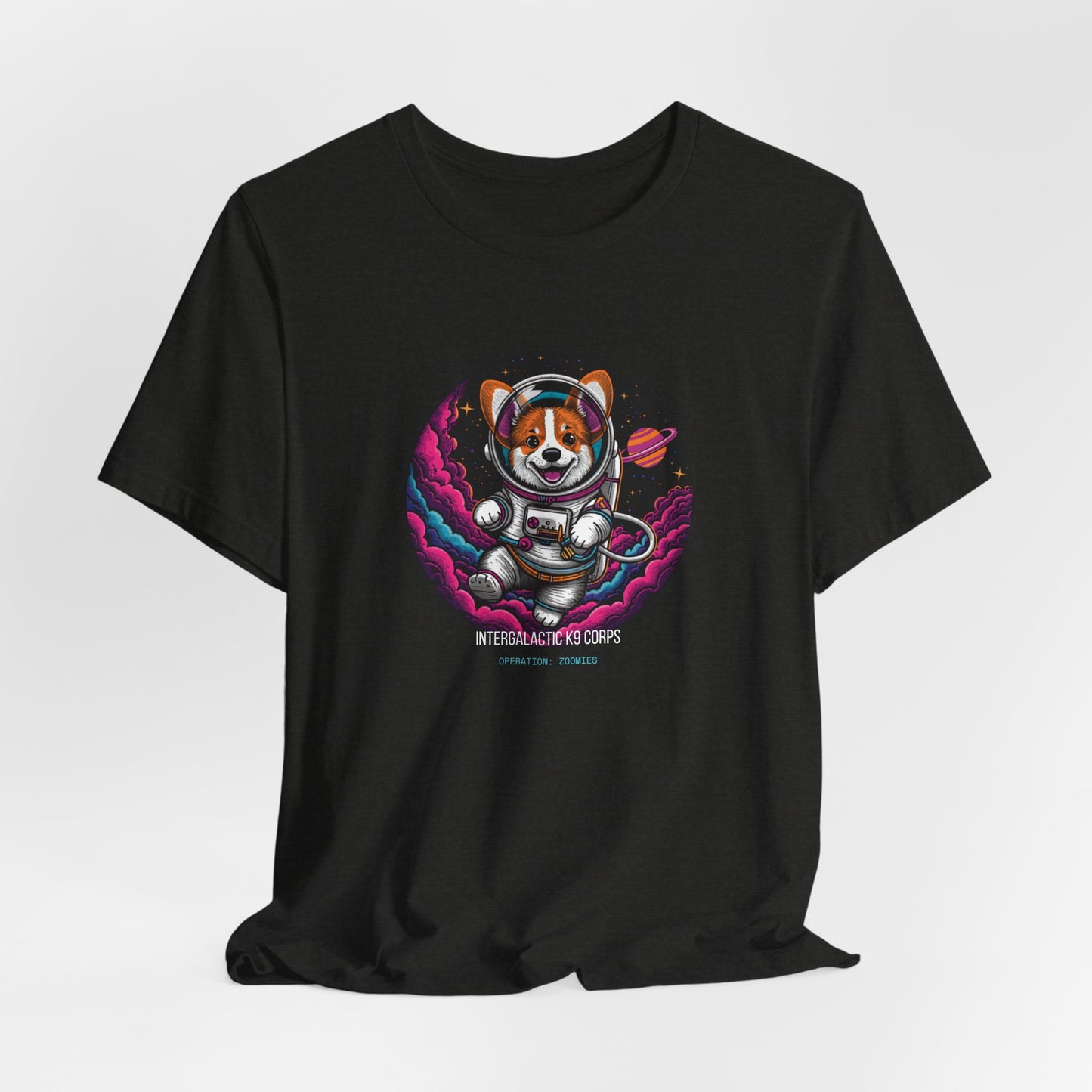 Intergalactic K9 Corps corgi astronaut t-shirt view 14