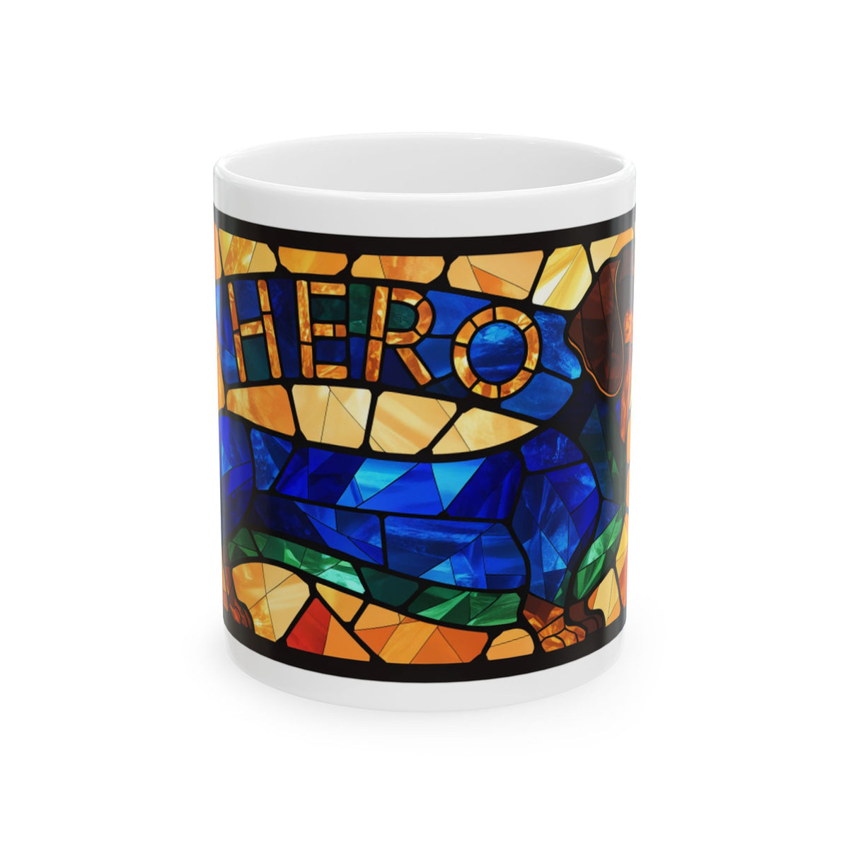 Dachshund ceramic coffee mug, 11oz and 15oz jewel tone sausage dog gift - view 3