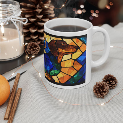 Dachshund ceramic coffee mug, 11oz and 15oz jewel tone sausage dog gift - view 7